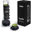 MIAMIO - 6 x 75 ml Espresso Tazzina da caffè - Sei Tazzine Impilabili - Set di Tazze da Caffè, Ceramica - Le Papillon Collezione (Verde)