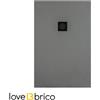 Piatto doccia in mineralmarmo 70x120 cm grigio chiaro effetto pietra con griglia e piletta sifonata