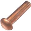 AERZETIX - Set di 50 rivetti in rame Ø3x12mm con testa semitondo - rivetto a testa bombata - rivetto pieno/rivetto a pressione - DIN 660 - C48029
