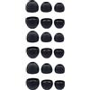 BORLTER CLAMP Cuscinetti Auricolari di Ricambio in Silicone 9 Paia (18 Pezzi), Gommini Auricolare Universale Imbottiture per Auricolari Compatibile con la Maggior Auricolari (Nero, S/M/L 3 Taglie)