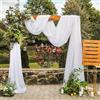 JTOOYS Tessuto drappeggiato per arco nuziale bianco, 130 X 550cm Drappeggio di Arco Matrimonio Tessuto Chiffon Bianco Tenda da matrimonio in tulle Tenda Decorazioni Cerimonie Drappeggio Arco Decorazione