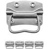 Fuxxer 4 maniglie in metallo massiccio pieghevoli, cassette, rack, acciaio inossidabile, argento, 100 x 72 mm