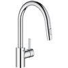 Grohe 31481001 Rubinetto Miscelatore Monocomando per Lavello, Grigio (Cromo), Beccuccio Alto