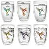 Creano Bicchieri hummi a doppia parete, latte macchiato, bicchiere thermos con colibrì, 250 ml, nei colori blu, rosso, verde, arancione, viola, giallo Set da 6 in 6 colori 6 pezzi (confezione da 1)