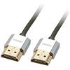 LINDY - Cavo HDMI 2.0 CROMO Slim 1 Metro, Cavetto High Speed 4k@60Hz 18G 3D 1080p HDCP 2.2 HDR Certificato ARC, CEC, ATC | Compatibile con TV, Monitor, Xbox, PS4, PS5, Blu-ray, Soundbar con Ethernet