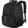 MATEIN Zaino Uomo Grande 55L, Zaino Porta PC 18.4 pollici, Lavoro Impermeabile Antifurto Zaino per Laptop Computer Notebook Borse per PC Portatili per Università Viaggio Scuola Alunno Nero