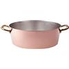 Baldassare Agnelli Pentole Agnelli ALCU10424 Casseruola alta, Rame liscio stagnato a mano, con due maniglie in ottone, 24 cm