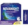 Novanight Tripla Azione, Melatonina per Dormire, 40 Bustine | Per Disturbi del Sonno, Con Magnesio, Melatonina e Griffonia, Senza Glutine, Non Induce Dipendenza, Gusto Camomilla e Agrumi