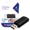 VERBATIM PINSTRIPE FLASH DRIVE USB 2.0 8GB PINSTRIPE-VER49062