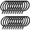 Coolty 60pcs Metallo Anelli per Tenda Anelli Bastone Tenda per Tenda Anelli Appesi per Tende e Canne, 38mm Diametro Interno (Nero)