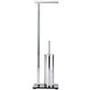 WENKO Piantana portarotolo e scopino WC Lava, Acciaio inossidabile, 21 x 71 x 17 cm, Lucido