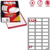 MARKIN Etichetta adesiva C/524 bianca 100fg A4 56x28mm c/angoli arrot. (27et/fg) Markin