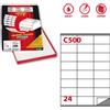 MARKIN Etichetta adesiva C/500 bianca 100fg A4 70x36mm (24et/fg) Markin