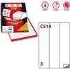 MARKIN Etichetta adesiva C/514 bianca 100fg A4 70x297mm (3et/fg) Markin