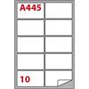 MARKIN Etichetta adesiva A/445 bianca 100fg A4 99,6x57mm (10eti/fg) Markin