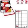 MARKIN Etichetta adesiva A/408 bianca 100fg A4 47,5X46,5mm (24eti/fg) Markin
