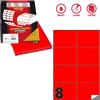 MARKIN Etichetta adesiva C/512 rosso fluo 100fg A4 105x74,25mm (8et/fg) Markin