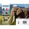 EPSON MULTIPACK 24XL N.6 CARTUCCE SERIE 24XL/ELEFANTE NERO CIANO MAGENTA GIALLO