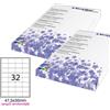 STARLINE Etichetta adesiva bianca 100fg A4 47,5x35mm (32et/fg) angoli tondi STARLINE