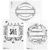 SECURIT Set 3 stencil su foglio A2 a tema SCONTI Securit