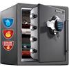 Master Lock LTW123GTC Cassaforte Ignifuga e Tenuta Stagna/Combinazione e Chiave, Ottima per Supporti Digitali, Gioielli, Portatile, Nero, 33L