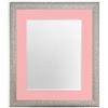 FRAMES BY POST Cornice portafoto in Vetro di plastica con passepartout, 25,4 x 25,4 cm, Colore Argento, Supporto Rosa, 10 x 10 Image Size 8 x 8 inch