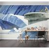 Komar WTD DX10-056 - Carta da parati fotografica in tessuto non tessuto, motivo: Star Wars Classic RMQ Hoth Echo Base, dimensioni: 500 x 250 cm (l x a), larghezza 50 cm, colore: blu/bianco