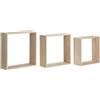 Artemio - Set di 3 mensole quadrate da decorare, legno, beige, 30 x 10 x 30 cm, 14001967