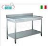 Tavoli Inox, su gambe con Ripiano inferiore ed Alzatina, Profondit 60 cm, Altezza 85 cm