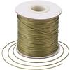 Craftdady Nastro in cotone cerato intrecciato 160 metri 0,5 mm simile alla pelle in poliestere cerato per collane, bracciali e gioielli fai da te, colore kaki scuro