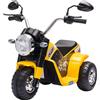 HOMCOM Moto Elettrica per Bambini a 3 Ruote con Luci e Suoni, Batteria Ricaricabile 6V, Velocità 2 km/h, per Bimbi da 18-36 Mesi, Gialla