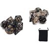 DollaTek dadi poliedrici trasparenti Set giochi da tavolo dadi 2 Set dadi 2 x 7 (14 pezzi) Serie Die D20 D12 D10 D8 D6 D4 Dadi DND DND RPG MTG Doppi colori One Piece (Nero)