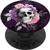 Skull Rose Flowers Phone Ring Grip Pop U Rosa Viola Fiore Cellulare Pop Out Grip Floreale Rosa Teschio PopSockets PopGrip Adesivo