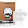 CAPMESSO Foglio di Alluminio Autoadesivo Coperchi per riutilizzare Le Capsule di caffè Espresso compatibili con Nespresso 120 / Pacchetto