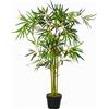 Outsunny Bambù Artificiale in Vaso, Pianta Finta Elegante per Decorazione Interno/Esterno, 120cm - Verde|Aosom