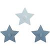 roba Set 3 Ganci da Parete Little Stars - a Forma di Stella - Appendiabiti e Decorazioni per Camera Bambini - Ottima come Regalo Nascita, Compleanno, Natale - Legno Laccato Bianco e Grigio