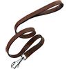 Ferplast Guinzaglio per Cani Guinzaglio per cani VIP G20/150, Robusto cuoio di toro, 20 mm x L 150 cm Marrone