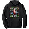 Divertente Ugly Christmas Weightlifting Divertente Brutto Allenamento di Natale Powerlifting Felpa con Cappuccio
