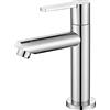 ONECE Rubinetto Bagno Lavabo Solo Acqua Fredda in Ottone, Rubinetti per Toilette per Gli Ospiti, Aeratore Rimovibile, Cartuccia in Ceramica, con Tubo di Collegamento, Cromato