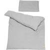 roba Biancheria da Letto per Bambini Lil Planet, 2 Pezzi, Motivo a Pois, Copripiumino 100 x 135 cm + Federa 40 x 60 cm, Cotone Certificato GOTS e Oeko-Tex 100, Grigio