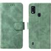 WEIOU Leather Folio Cover per ZTE Blade A51, Custodia in Pelle PU Magnetica Libro Flip Portafoglio con [Funzione Stand]. Verde