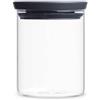 Brabantia 298288 Barattolo Rotondo in Vetro Borosilicato, 0.6 l, Trasparente