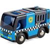 Hape Auto della polizia con sirena funzionante - SMALL - Macchinina interattiva con prigione, effetti e personaggi per gioco di ruolo guardia e ladri dai 3 anni