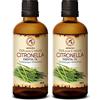 AROMATIKA trust the power of nature Olio Eessenziale di Citronella 2x100ml - 100% Puro Fragranze Naturali Intenso e Duraturo Ideale per Sauna - Massaggi - Cosmetici - Aromaterapia - Diffusori e Candele - Cymbopogon Winterianus