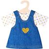 Heless 2052 - Set di Abbigliamento per Bambole, in Oro, 2 Pezzi, con Abito in Jeans e t-Shirt, Taglia 35-45 cm