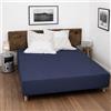 Home Linge Passion - Lenzuolo con angoli, 100% cotone a 57 fili (etichetta OEKO-TEX), blu, misure: 140 x 190 cm