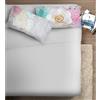 Ipersan Set Completo Lenzuola Matrimoniali, 100% Cotone, 1 Lenzuolo da sopra 260x300cm + 1 Lenzuolo da sotto 180x200cm + 2 Federe 83x52cm, con Stampa in Alta Qualità, Made in Europe