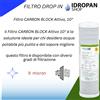 Filtro, Cartuccia CARBON BLOCK Attivo, 10 grado di filtrazione 5 Micron per il trattamento acqua