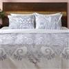 Deco Mex NH182274 - Set di biancheria da letto, 4 pezzi, in cotone satinato, colore: grigio/panna, misura normale