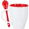 Tazza in ceramica con cucchiaio a tono Roly Akebia 350 ml personalizzate o neutre
